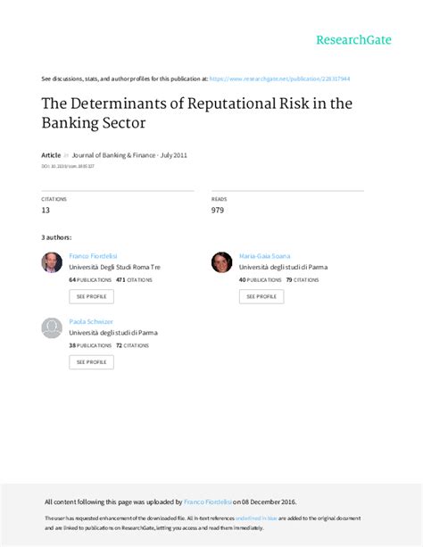 The determinants of reputational risk in the banking sector